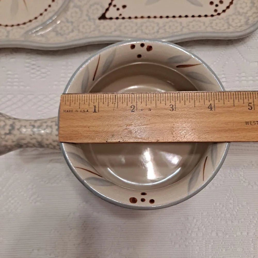 Temp-Tations by Tara 18 oz. Soup Bowl w/ Handle and Bread Tray Beige Lt. Blue